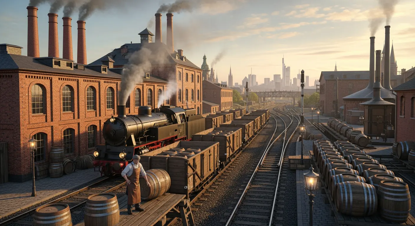 Welche Rolle spielte die Eisenbahn für den Aufstieg deutscher Brauereien?